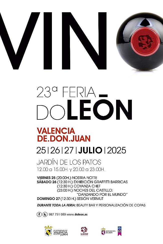 Cartel de programación de la Feria del Vino DO de León