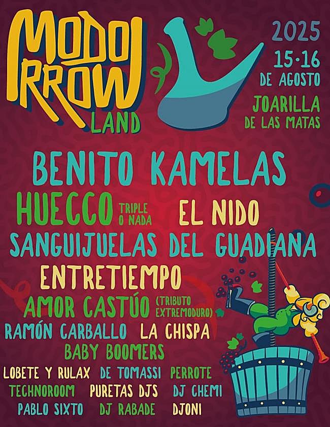 Cartel con los participantes en la edición de 2025 del Modorrowland.