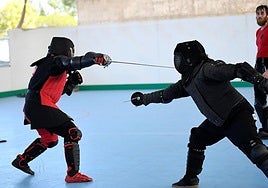 Un momento del combate.