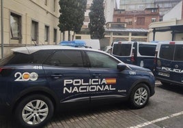 Imagen de archivo de varios coches de la Policía Nacional de León.