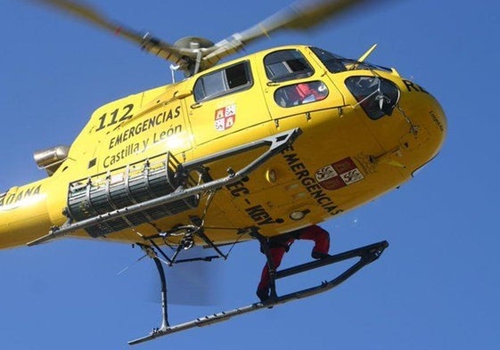 Imagen del helicóptero del 112.