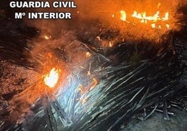 Incendio del cable de cobre.