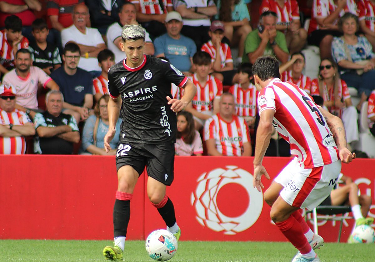 Pibe, en el amistoso ante el Real Sporting en Mareo