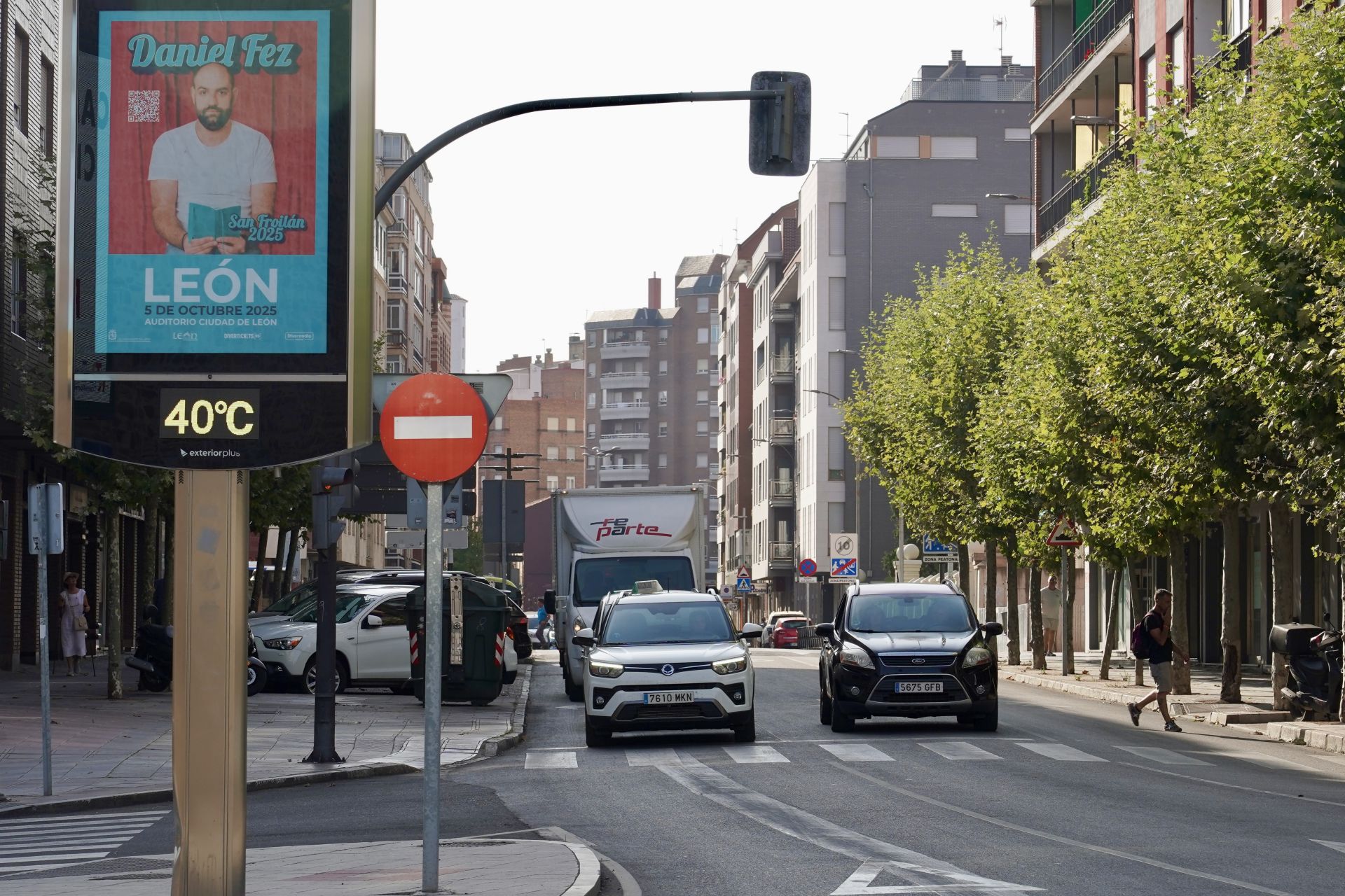 Un termómetro marca 40º en León este miércoles 6 de julio.