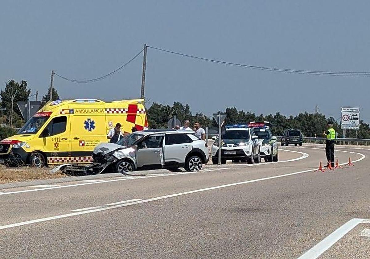 Imagen del accidente en Sariegos.