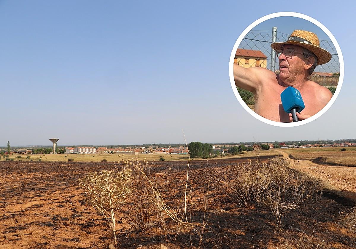 Jiménez de Jamuz, en el horizonte, rodeada por las lenguas de fuego que avanzaron hacia sus casas.
