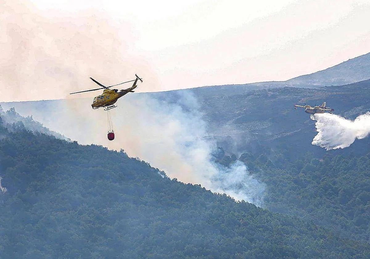 Imagen de archivo del incendio de Boca de Huérgano en 2022.