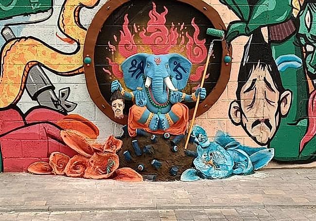 Imagen de la obra antes de ser vandalizada.