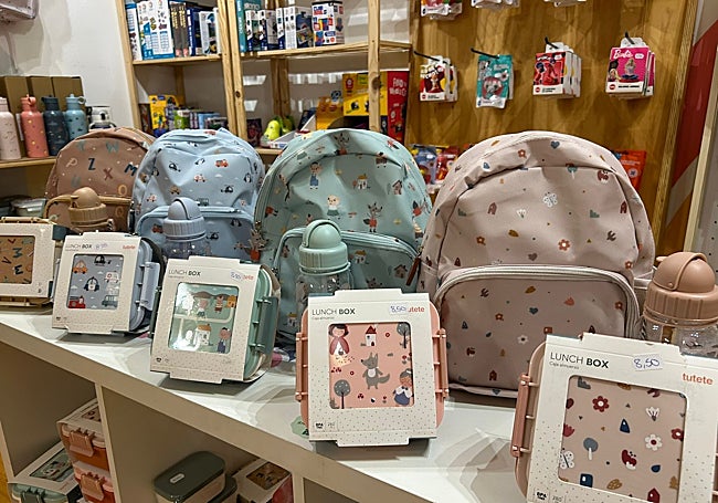 Variedad de material escolar