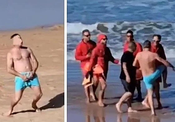 Imágenes de los altercados en la playa.