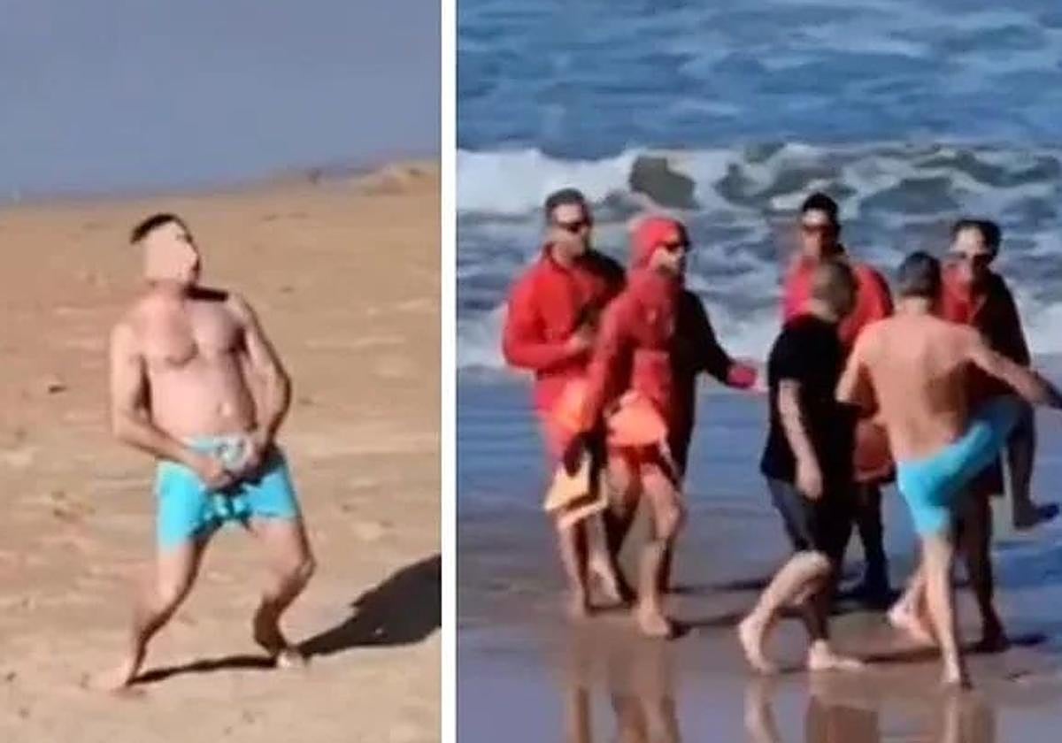 Imágenes de los altercados en la playa.