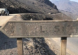 Cartel de indicación hacia Lusio.