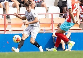 Guzmán, durante el partido ante el Lugo.