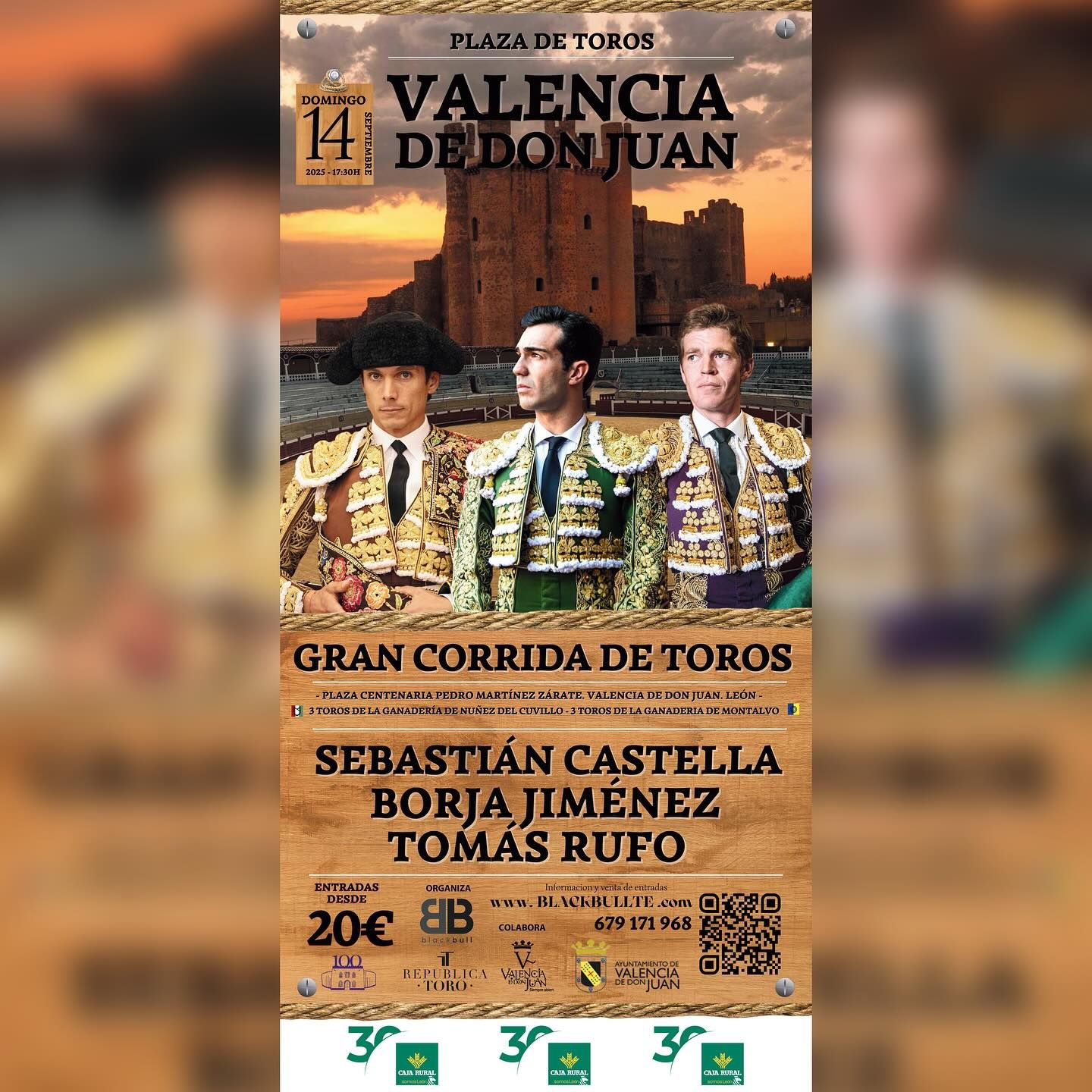 Cartel taurino de Valencia de Don Juan
