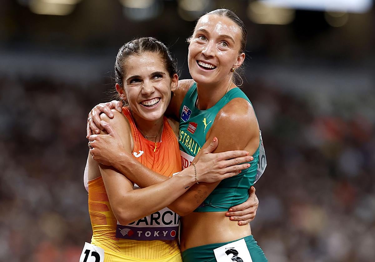 Marta García, tras cruzar la línea de meta en la semifinal de este jueves.