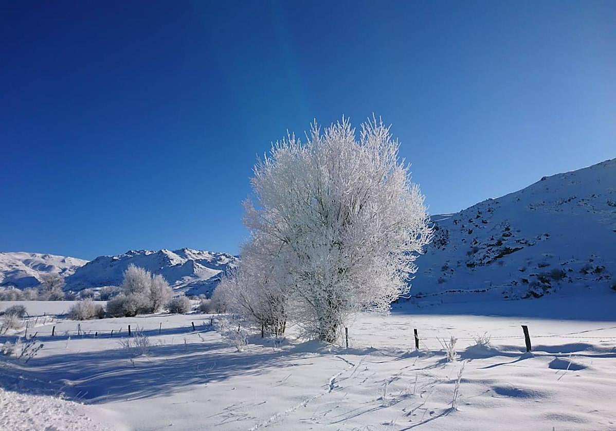 Prado Veneiro tras una jornada a -30 grados, en 2021.