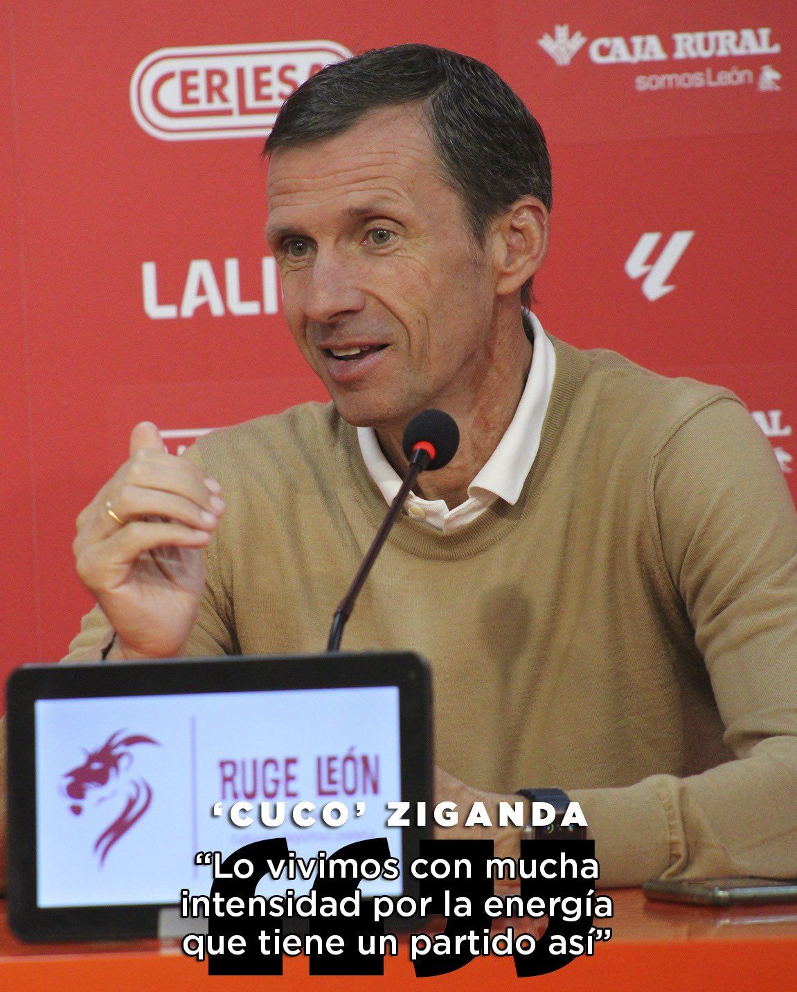 José Ángel Ziganda, en su primera comparecencia previa a un partido.