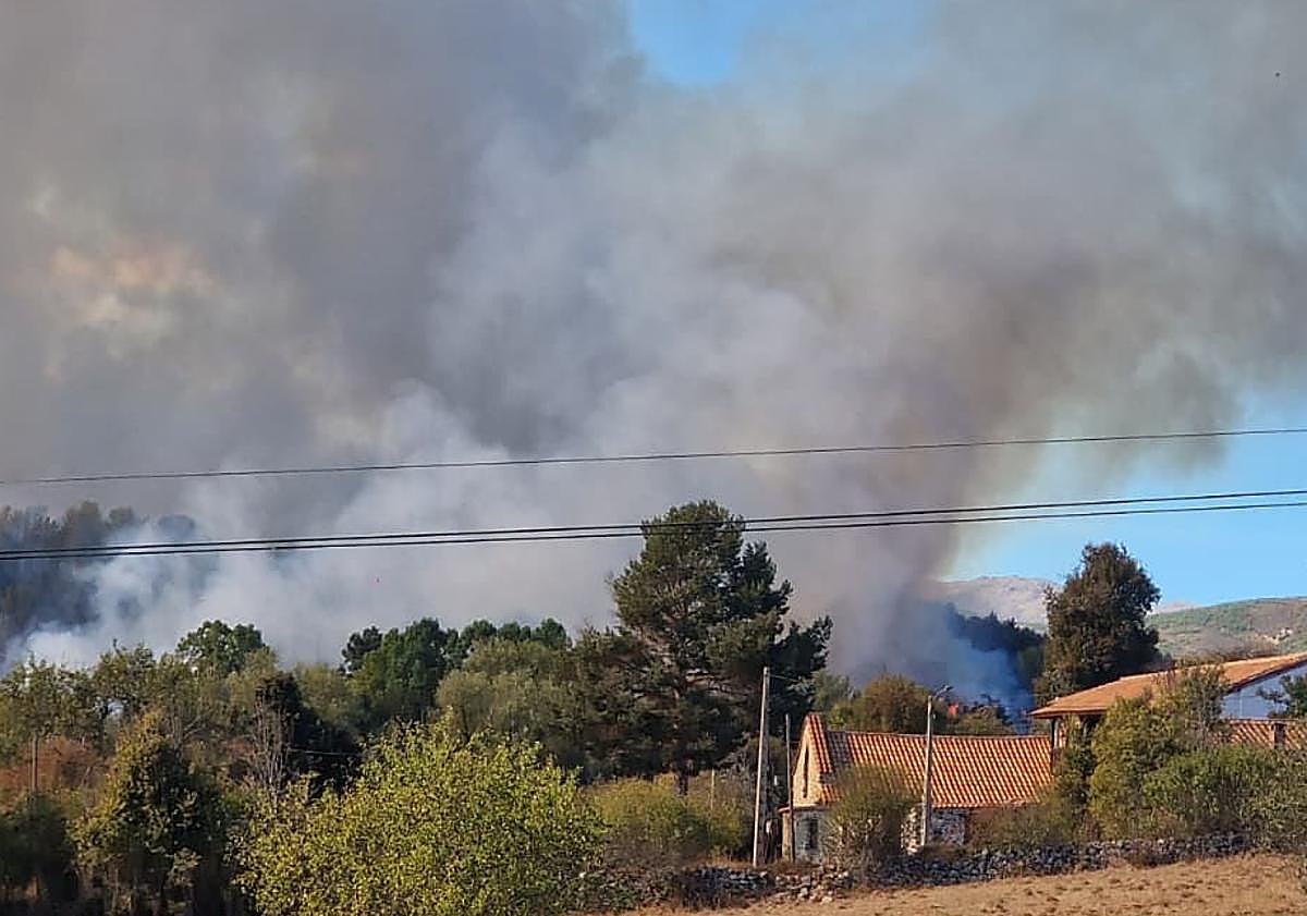Imagen principal - Imágenes del incendio en Riello.