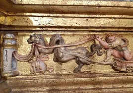 Detalle de uno de los retablos a estudio.