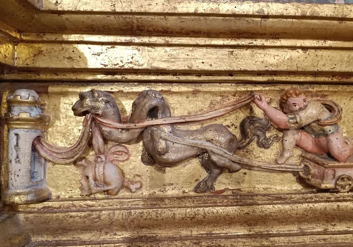 Detalle de uno de los retablos a estudio.