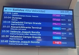 El panel de salidas desde Madrid.