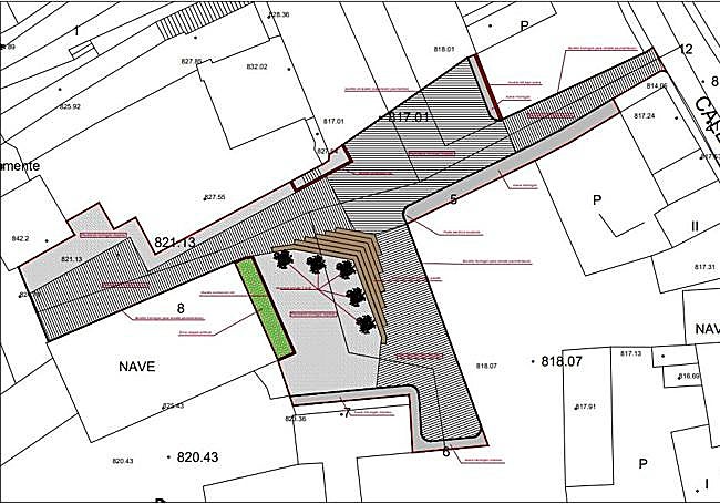 Plano cómo será la plaza de Escobar de Campos.