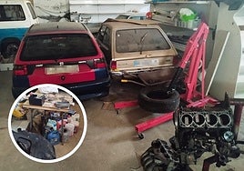 Garaje que el familiar ha denunciado por hacer uso como taller.