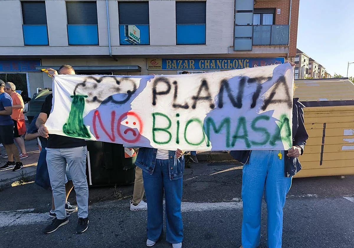 Protestas contra la red de biomasa.