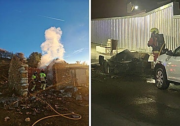 Doble intervención de bomberos en León: arde un contenedor en la capital y un inmueble en un pueblo