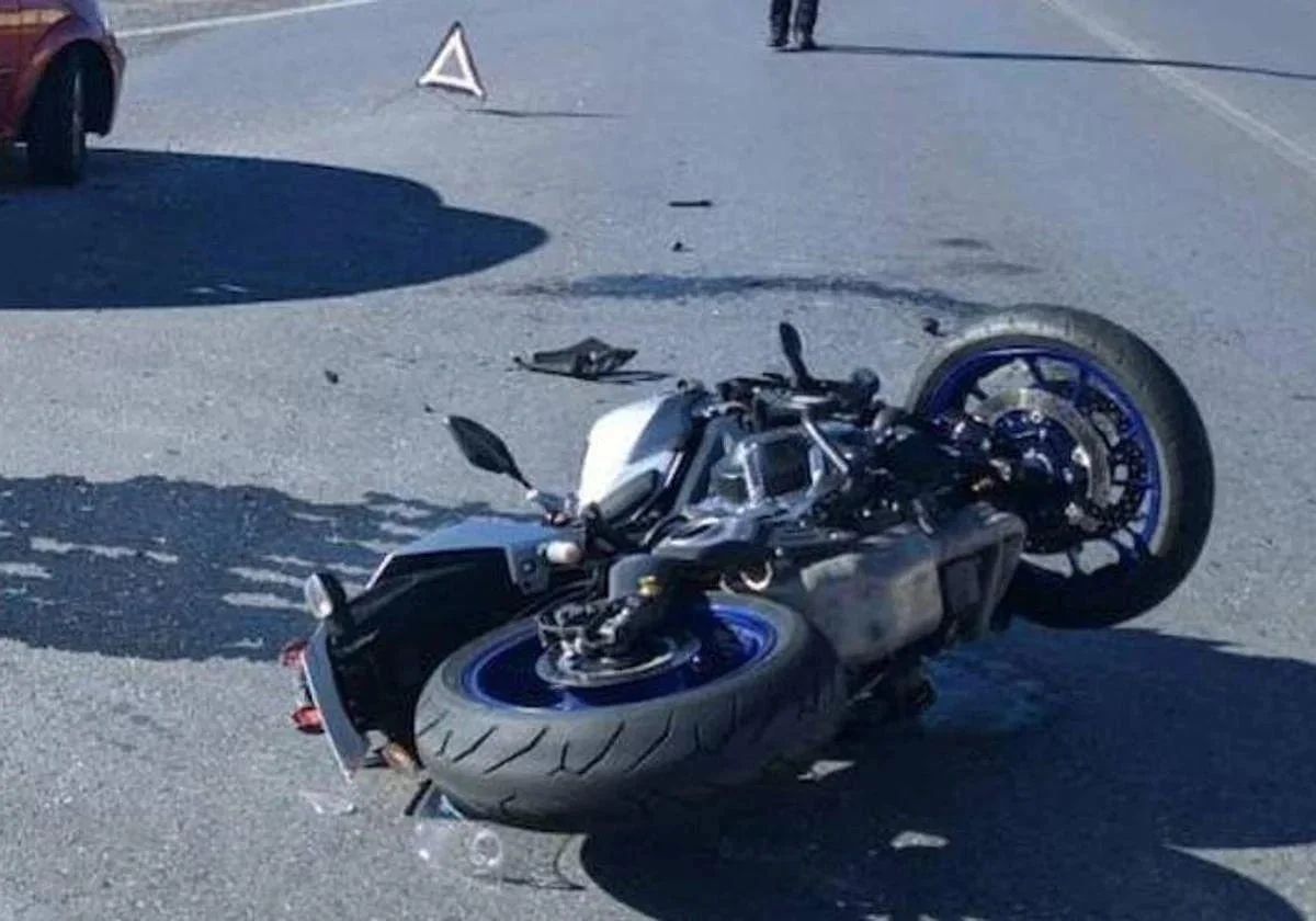 Imagen de archivo de un accidente de moto.