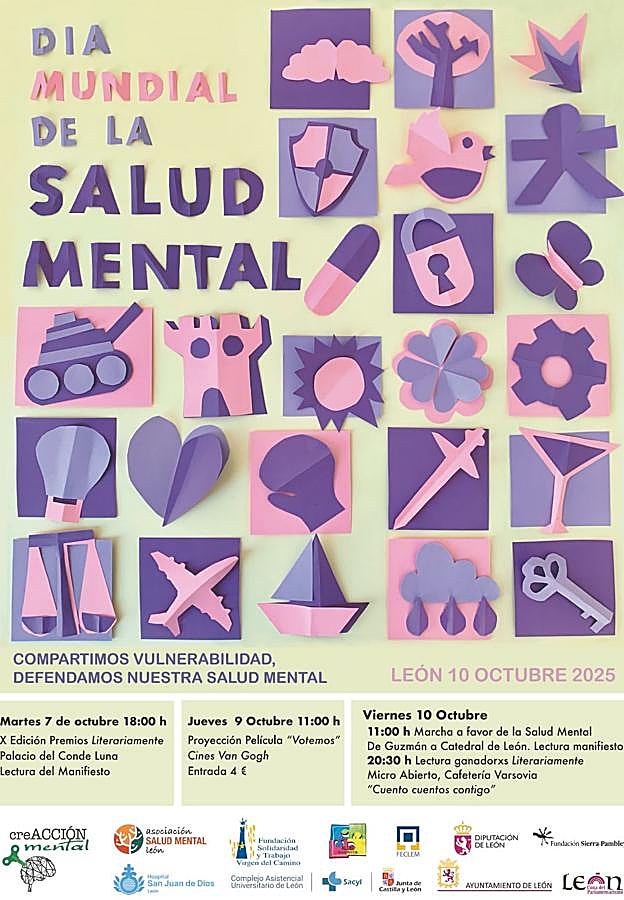 Cartel de las actividades por el Día Mundial de la Salud Mental