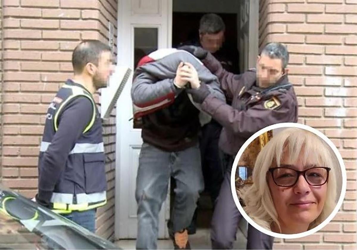 La mujer asesinada y el momento de la detención del hijo.