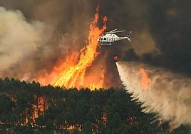 Extinción de un incendio.