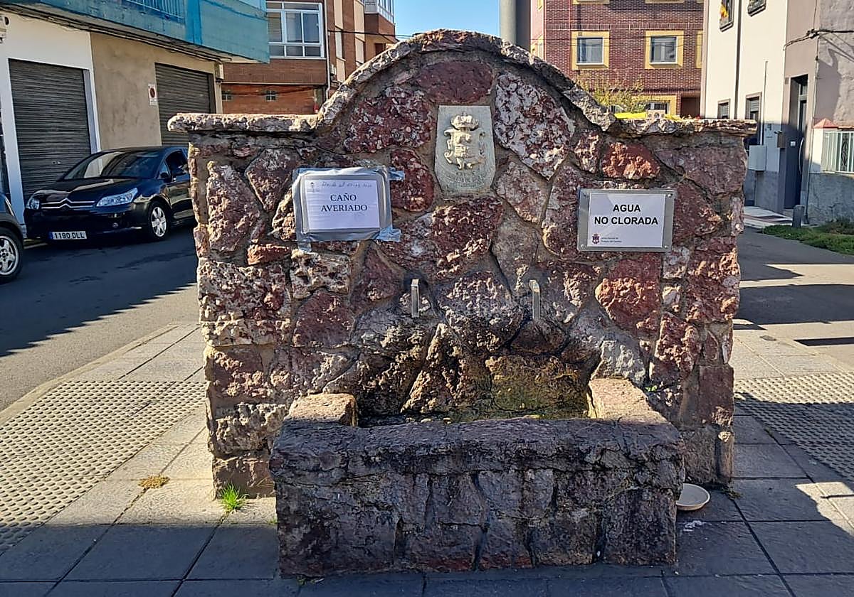 Caño de Trobajo, averiado desde el 27 de septiembre.