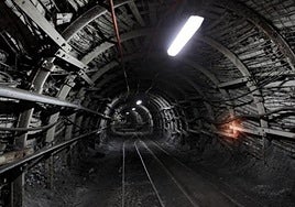 Imagen de archivo de una galería en una mina de carbón.