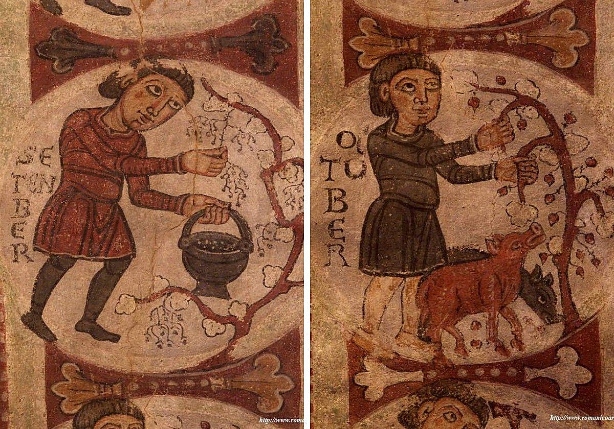 Dos meses del calendario agrícola de San Isidoro de León.