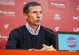 Ziganda, en la rueda de prensa previa al duelko ante el Real Zaragoza.