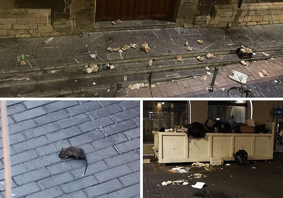 Suciedad en las calles y una rata en la calle Plata.