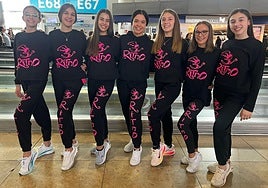 Gimnastas del Club Ritmo que viajan a la Aura Cup de Zagreb (Croacia).