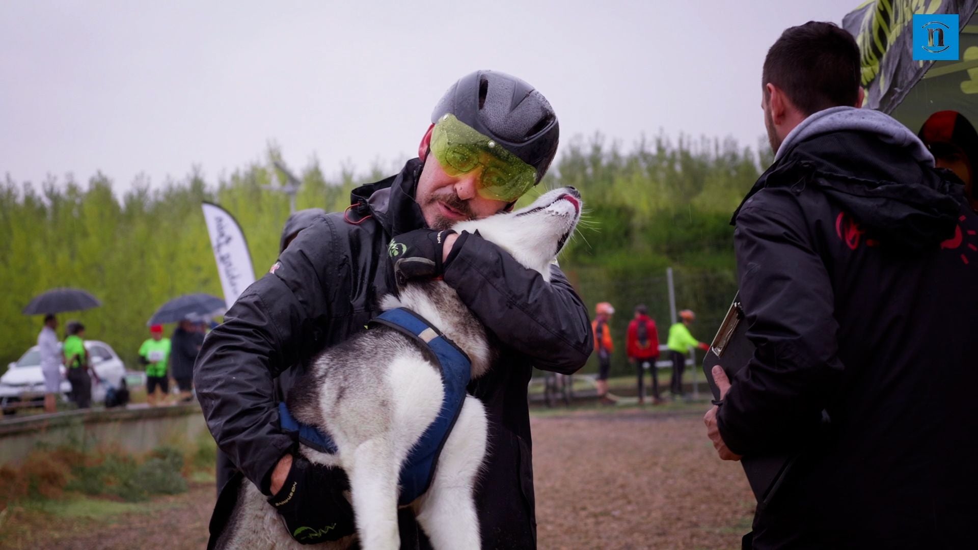 Participantes en el campeonato de mushing en Valencia de Don Juan