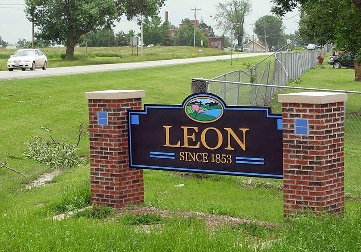 Entrada a Leon, en el estado de Iowa.