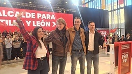 Sánchez, acompañado de Rubio, Martínez y Cendón en León.