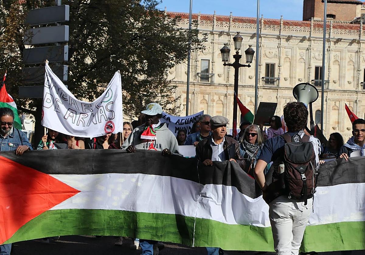 Imagen de archivo dela última huelga estudiantil en León por Palestina.