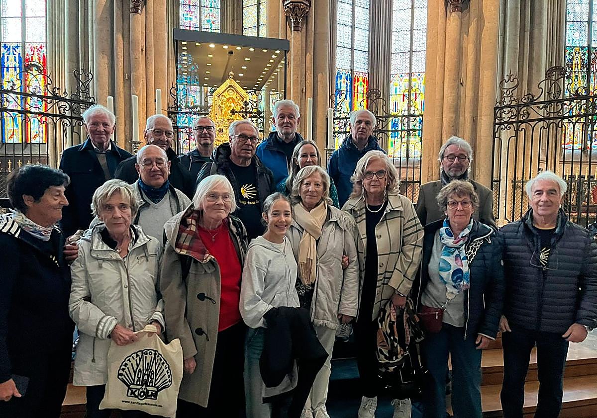 Imagen principal - Los amigos de un antiguo camino a Santiago en León se reencuentran en Alemania