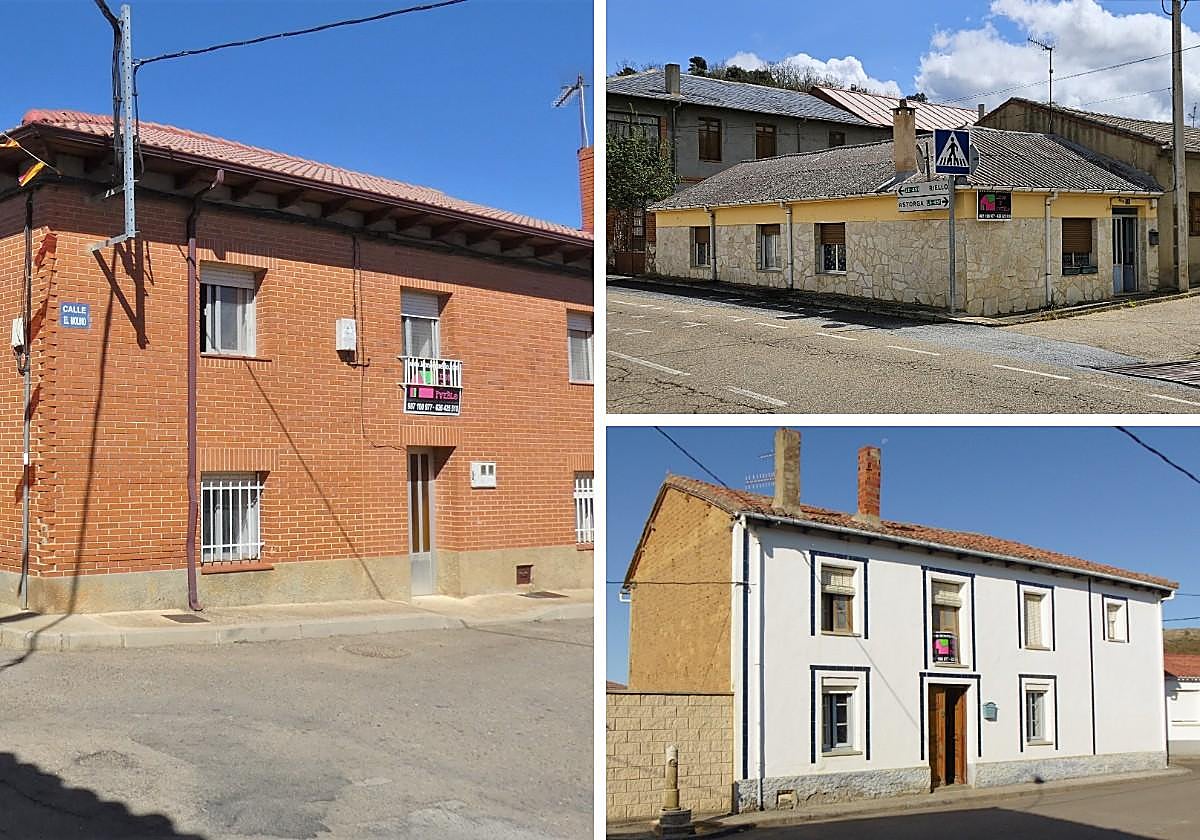 Imagen de las tres viviendas en venta.