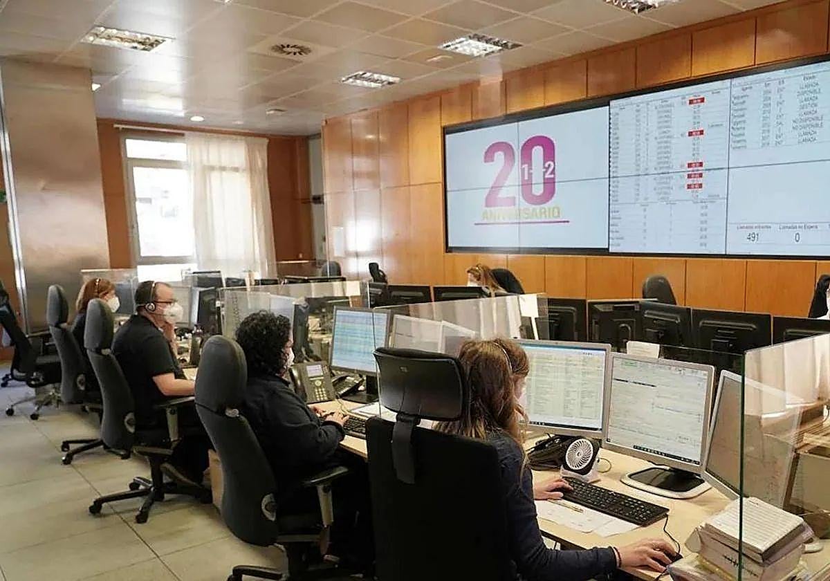 Sala de emergencias del 112.