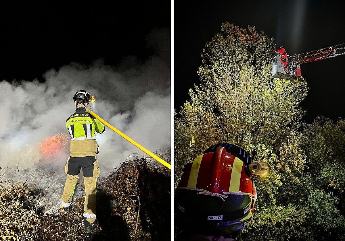 Intervención de bomberos del Sepeis y el Ayuntamiento de León.