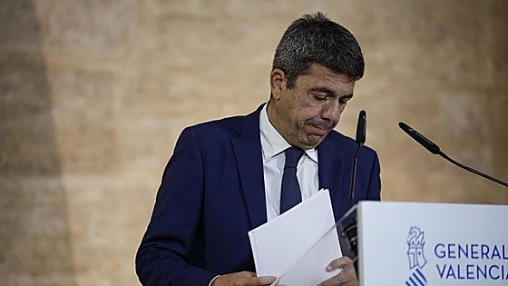 Carlos Mazón dimite un año después de la Dana: «He cometido errores y viviré con ellos toda mi vida»