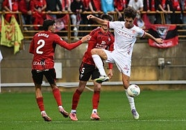 Rubén Sobrino, en el partido ante el Mirandés.