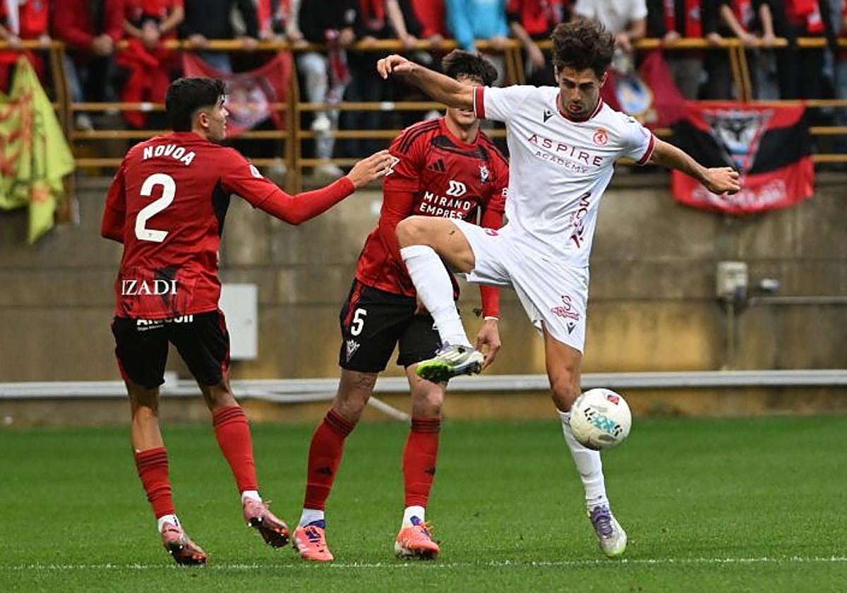 Rubén Sobrino, en el partido ante el Mirandés.